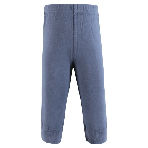 Hudson Baby Unisex Baby Cotton Pants and Leggings 4-Pack, Blue Neutral