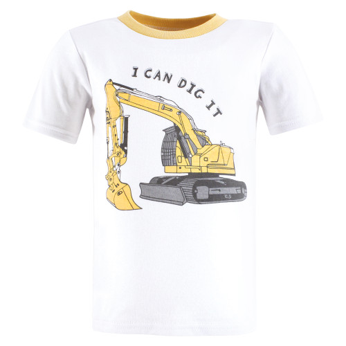 Hudson Baby Unisex Baby Short Sleeve T-Shirts 5-Pack, Construction