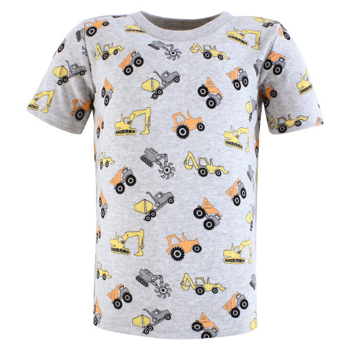 Hudson Baby Unisex Baby Short Sleeve T-Shirts 5-Pack, Construction