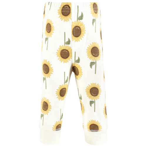 Hudson Baby Unisex Baby Cotton Pants and Leggings 4-Pack, Sunshine Sunflower