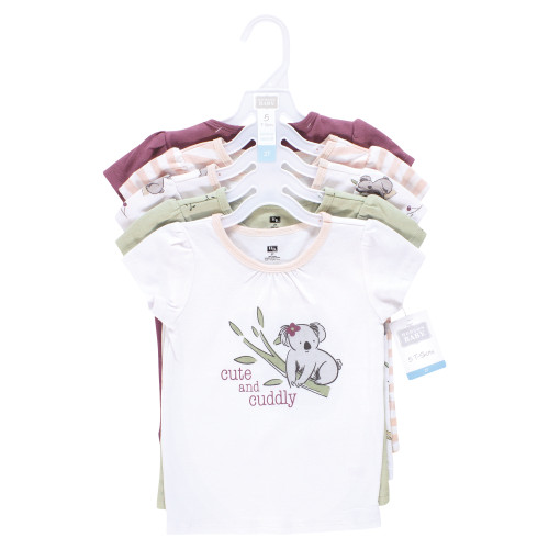 Hudson Baby Unisex Baby Short Sleeve T-Shirts 5-Pack, Koala