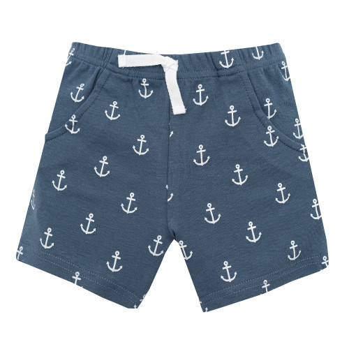 Hudson Baby Cotton Bodysuit, Shorts and Shoe Set, Ocean Animals