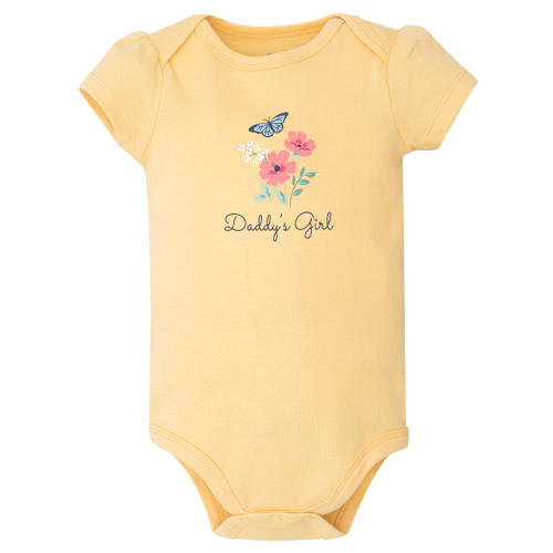 Hudson Baby Cotton Bodysuits 5-Pack, Butterfly Floral