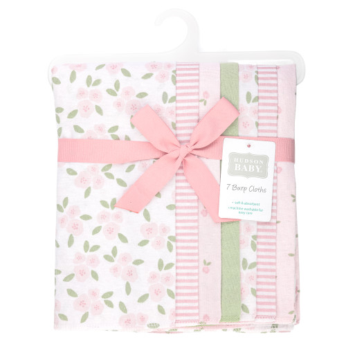 Hudson Baby Cotton Flannel Burp Cloths, Sweet Little Floral 1