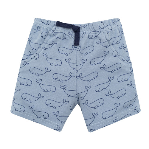 Hudson Baby Cotton Bodysuit, Shorts and Shoe Set, Mommys Little Whale