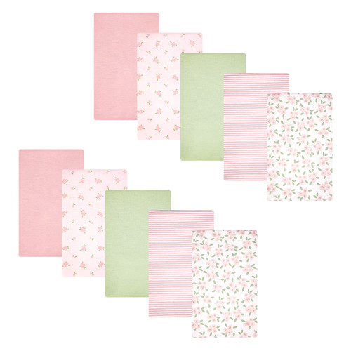 Hudson Baby Cotton Flannel Burp Cloths, Sweet Little Floral 2