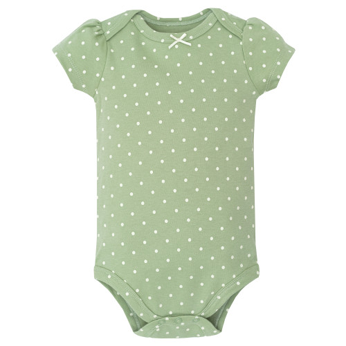 Hudson Baby Cotton Bodysuits 5-Pack, Soft Pink Sage Rose