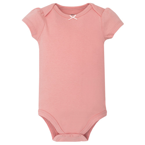Hudson Baby Cotton Bodysuits 5-Pack, Soft Pink Sage Rose