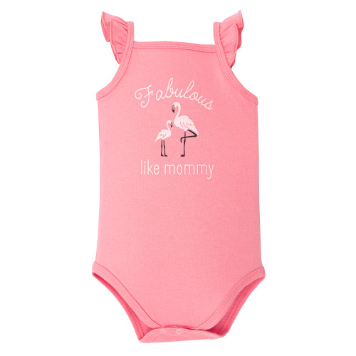 Hudson Baby Cotton Sleeveless Bodysuits, Tropical Flamingo