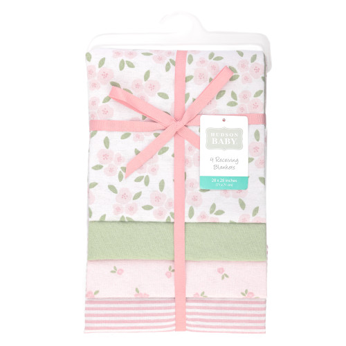 Hudson Baby Cotton Flannel Receiving Blankets, Sweet Little Floral