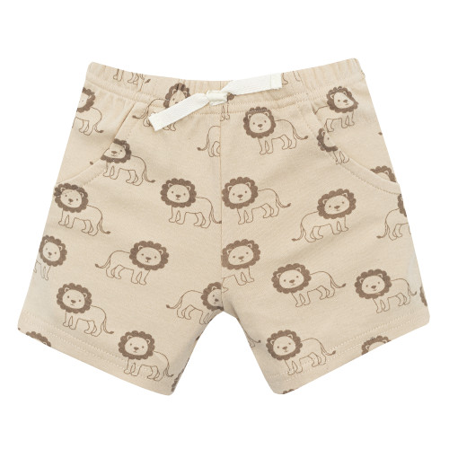 Hudson Baby Cotton Bodysuit, Shorts and Shoe Set, Happy Little One Safari