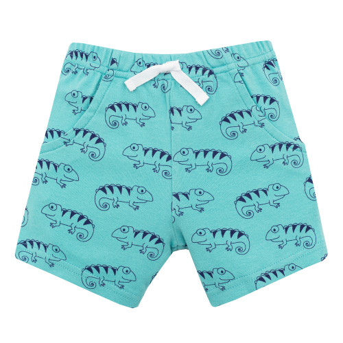 Hudson Baby Cotton Bodysuit, Shorts and Shoe Set, Chameleon