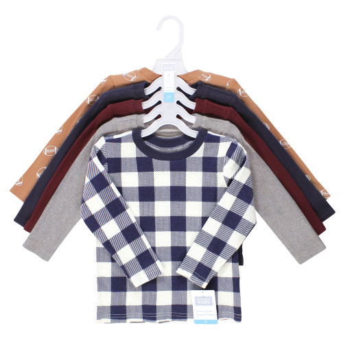 Hudson Baby Thermal Long Sleeve Tees 5pk, Football