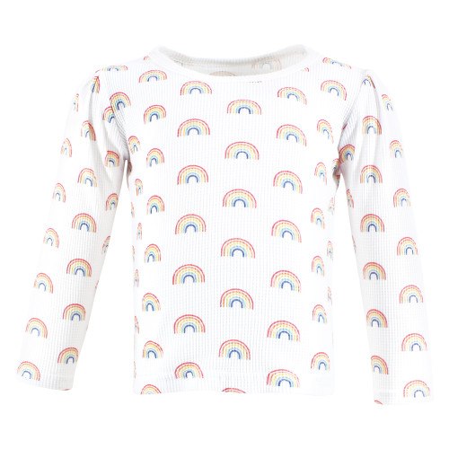 Hudson Baby Thermal Long Sleeve Tees 5pk, Creative Rainbows