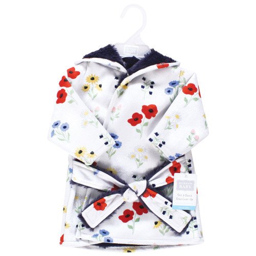 Hudson Baby Mink with Faux Fur Lining Pool and Beach Robe Cover-ups, Wildflower