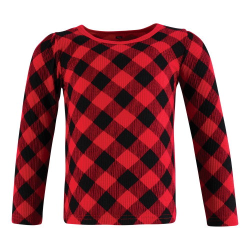 Hudson Baby Thermal Long Sleeve Tees 5pk, Buffalo Plaid/Leopard