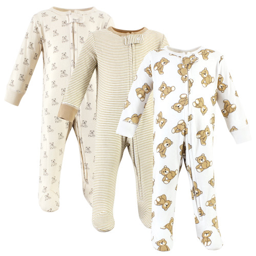 Hudson Baby Cotton Sleep and Play, Teddy Bears