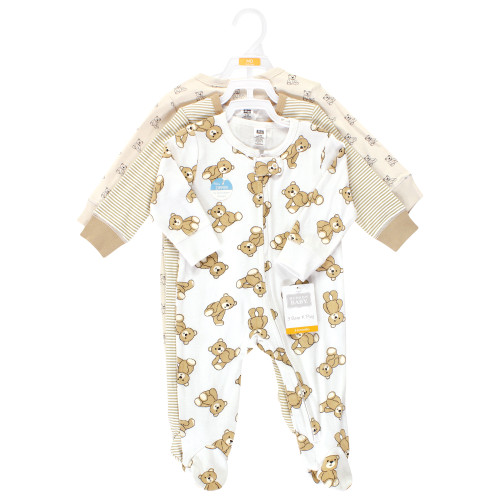 Hudson Baby Cotton Sleep and Play, Teddy Bears