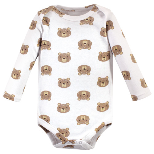 Hudson Baby Cotton Long-Sleeve Bodysuits 5-Pack, Little Bear