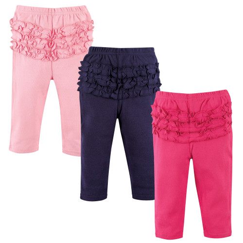 Hudson Baby Cotton Pants and Leggings, Pink Navy