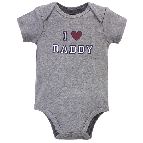 Hudson Baby Cotton Bodysuits 3-Pack, Boy Daddy