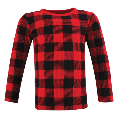 Hudson Baby Thermal Long Sleeve Tees 5pk, Buffalo Plaid Moose