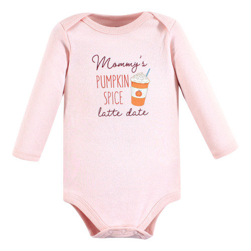 Hudson Baby Cotton Long-Sleeve Bodysuits 5-Pack, Pumpkin Spice Date