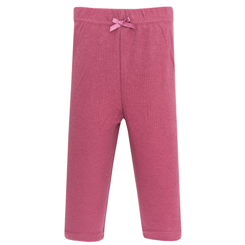 Hudson Baby Infant Girls Cotton Pants and Leggings 4-Pack, Blush Rose Black Bow
