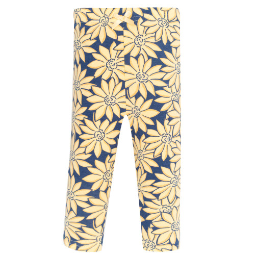 Hudson Baby Unisex Baby Cotton Pants and Leggings 4-Pack, Blue Yellow Daisy
