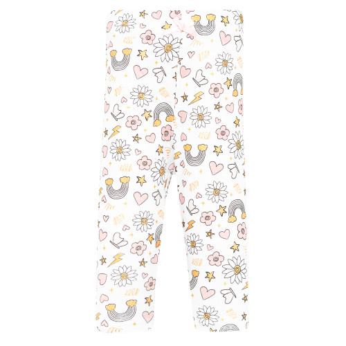Hudson Baby Infant Girls Cotton Pants and Leggings 4-Pack, Sparkle Doodle