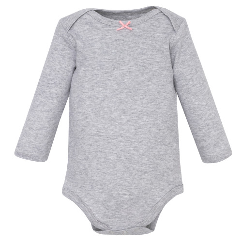Hudson Baby Infant Girls Cotton Long-Sleeve Bodysuits 5-Pack, Pink Polar Bear