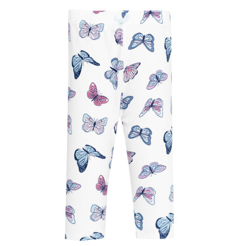 Hudson Baby Unisex Baby Cotton Pants and Leggings 4-Pack, Blue Butterflies