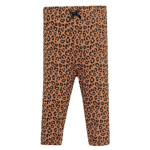 Hudson Baby Infant Girls Cotton Pants and Leggings 4-Pack, Leopard And Hearts
