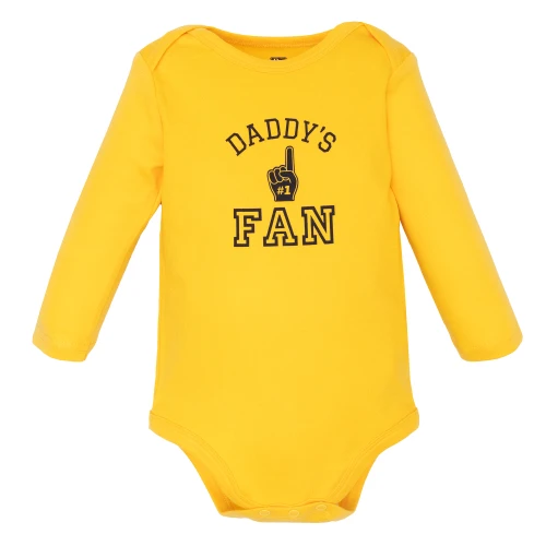 Hudson Baby Infant Boys Cotton Long-Sleeve Bodysuits 5-Pack, New To The Team