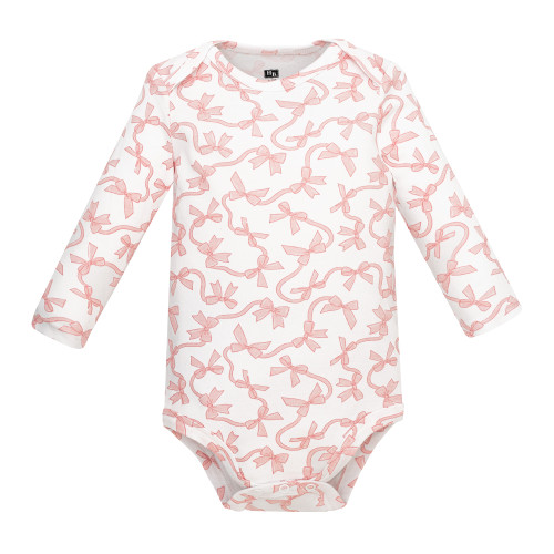 Hudson Baby Infant Girls Cotton Long-Sleeve Bodysuits 5-Pack, Pink Teddy Bear