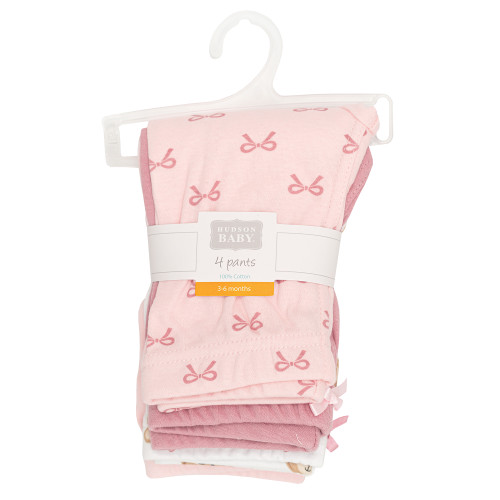 Hudson Baby Unisex Baby Cotton Pants and Leggings 4-Pack, Loved Teddy Bear