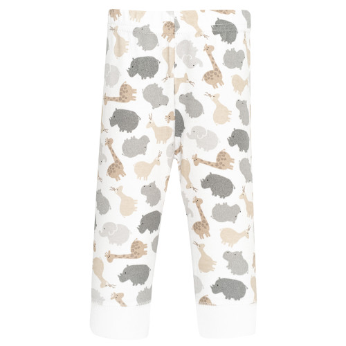 Hudson Baby Unisex Baby Cotton Pants and Leggings 4-Pack, Wild Child Safari Friends