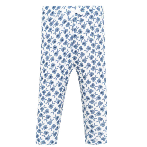 Hudson Baby Unisex Baby Cotton Pants and Leggings 4-Pack, Blue Pink Modern Floral