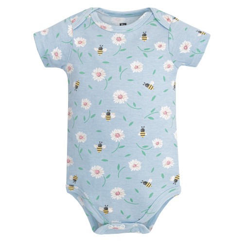 Hudson Baby Infant Girls Cotton Bodysuits 5-Pack, Familia
