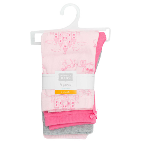 Hudson Baby Unisex Baby Cotton Pants and Leggings 4-Pack, Pink Princess Arrived