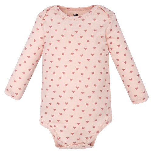 Hudson Baby Infant Girls Cotton Long-Sleeve Bodysuits 5-Pack, Soft Rainbow