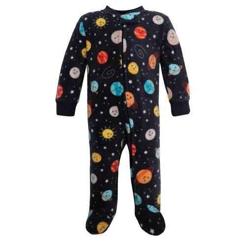 Hudson Baby Infant Boys Fleece Sleep and Play 2-Pack, Happy Planets