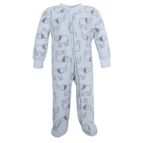 Hudson Baby Infant Boys Fleece Sleep and Play 2-Pack, Happy Little One Safari