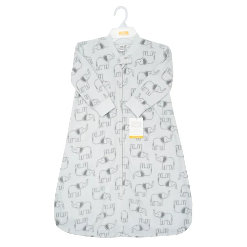 Hudson Baby Infant Boys Long-Sleeve Fleece Sleeping Bag, Gray Elephant