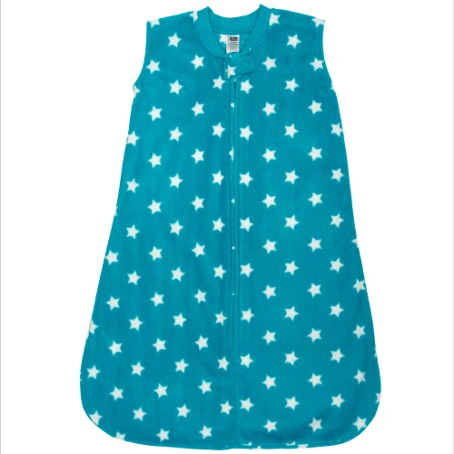 Hudson Baby Infant Boys Plush Sleeping Bag, Sack, Blanket, Teal Stars