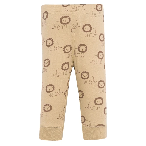 Hudson Baby Infant Boys Cotton Pants and Leggings 4-Pack, Varsity Lion Cub