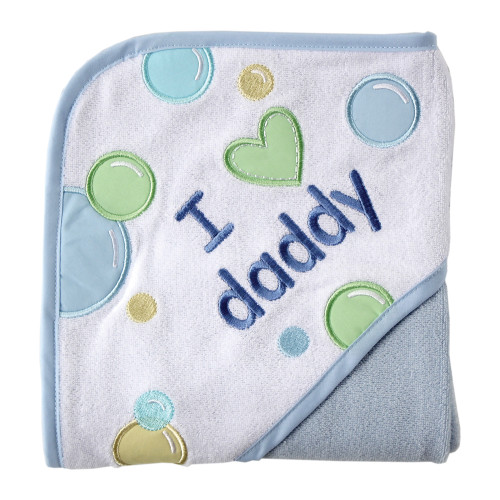 Luvable Friends Hooded Towel, Blue Dad