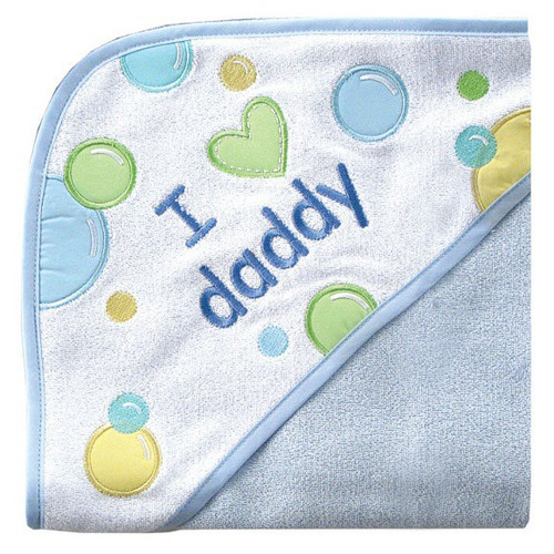 Luvable Friends Hooded Towel, Blue Dad