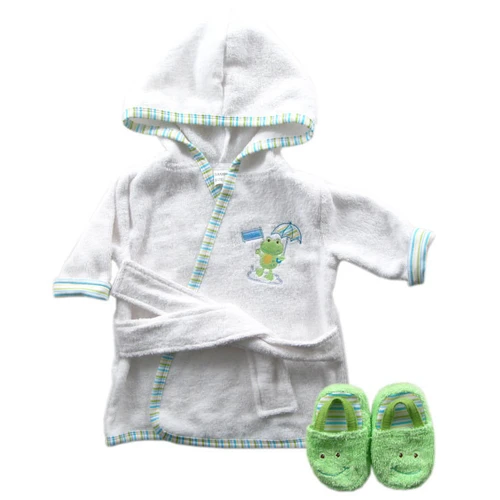 Luvable Friends Cotton Terry Bathrobe, Green