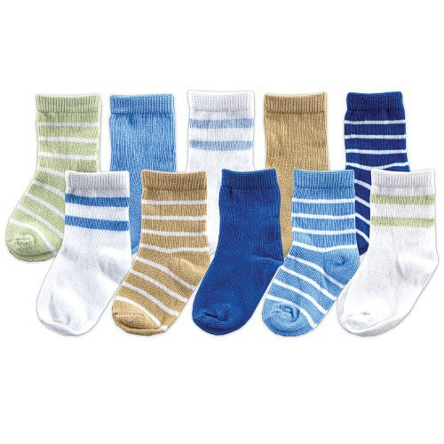 Luvable Friends Boy Socks Gift Set, 10-Pack, Blue